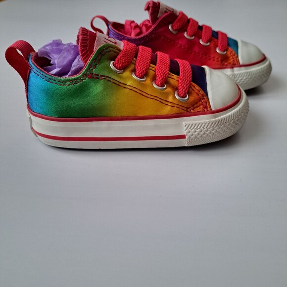 Converse All Star Rainbow Toddler Sneakers Size 4 Colorful Low Tops 🌈 - Picture 3 of 7